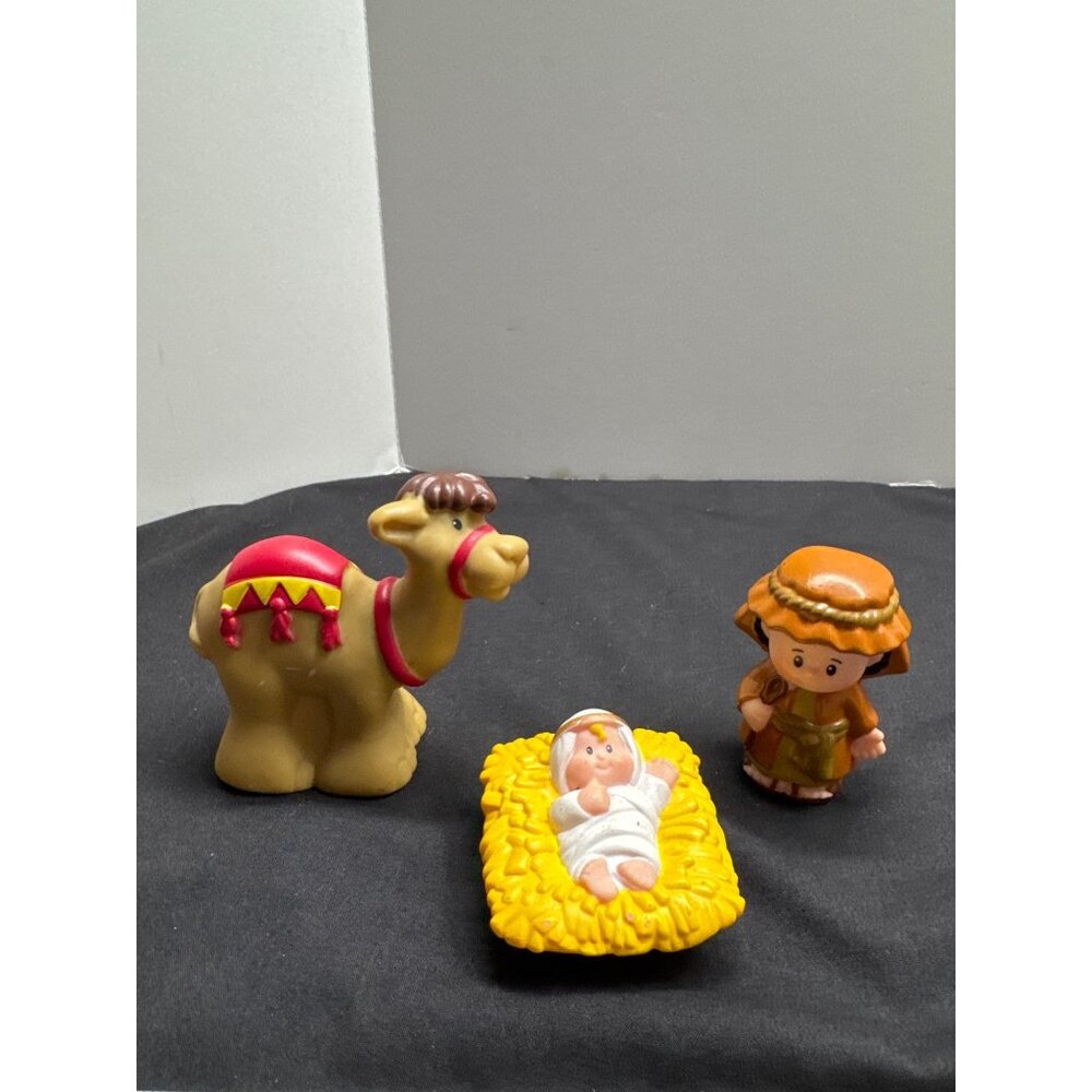 Little People Nativity Set 3-Piece 2005 Mattel Baby Jesus Camel & Shepherd Repla